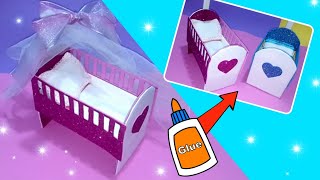 como hacer Cuna para bebé en miniatura  how to make Miniature baby crib [upl. by Ylak675]