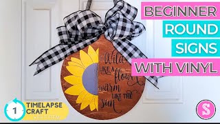 ⏰ Beginner Vinyl Wood Signs Tutorial  Quick Tips [upl. by Loggia]