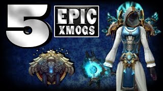 World of Warcraft BFA  5 Epic Priest Xmogs Sets [upl. by Birkett]