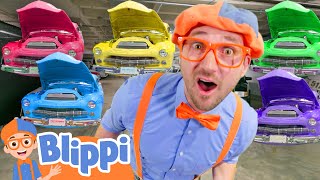 Rainbow Cars with Blippi  Learning Vehicles and Colors for Children  Educational Videos for Kids [upl. by Schurman]