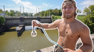 Magnet Fishing Next To A Spillway [upl. by Evin]