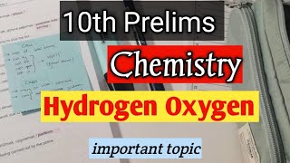 10th Prelims Important topic chemistry Hydrogen and OxygenRevision start today🔥🔥🔥🔥 [upl. by Strohl27]