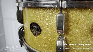 Leedy amp Ludwig 55x14quot Broadway Snare Drum Gold Sparkle Vintage 1953 [upl. by Hazeefah]