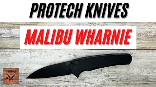 Protech Malibu DLC Wharncliffe Pocketknife Fablades Full Review [upl. by Einnalem]