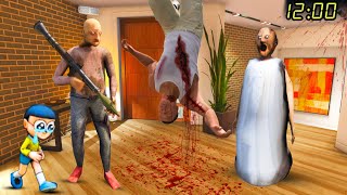 Granny Grandpa attack on Franklin at night in GTA 5 horror video [upl. by Rosalinda]