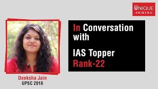 In Conversation with IAS Topper Deeksha Jain Rank22 with Director Unique Shiksha [upl. by Presley]