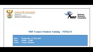 20230531  NRF presentationtraining on NRF Bursary application process [upl. by Yager148]