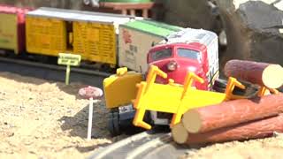 Hot Wheels Crashing into HO Scale Trains  Crashes Derailments and Fails in 1000 FPS  Part 4 [upl. by Nae951]