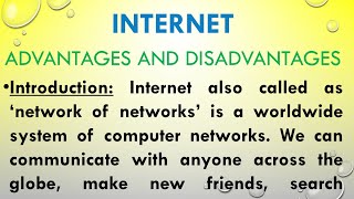 Internet advantages and disadvantages essay in English [upl. by Ssirk32]