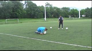 entrainement gardien but  exercice reflexe 2 gardien de but goalkeeper training [upl. by Ernesto692]