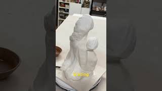 Glazing abstract ceramic sculpture ceramic sculpture clayart shorts whiteglaze pottery art [upl. by Eiramik]