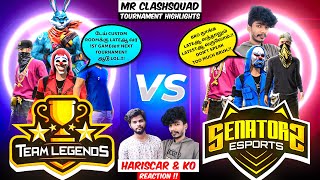 Senators VS TL Esports  Tournamentக்கு😳Lateஆ வந்த🤔YouTuberக்கு Supportஆ⁉HariScar amp KO Reaction  FF [upl. by Eerak564]