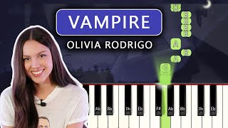 Vampire  Olivia Rodrigo  Piano  Easy Tutorial [upl. by Hcire]