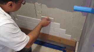 Subway tile shower install time lapse [upl. by Flyn]