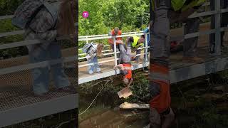 Rescue Operation Construction Workers Save Pet from Ditch shorts [upl. by Ecyle]