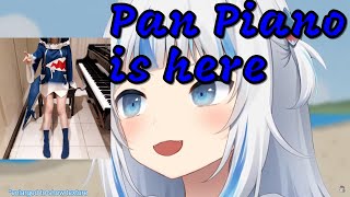 Gura reacts to Pan piano in the chat hololiveEng Sub [upl. by Aikat]