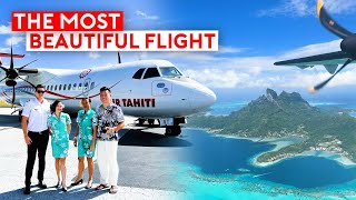 The Most Beautiful Flight  Air Tahiti to Bora Bora [upl. by Iahk]