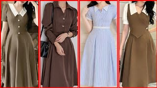 Vintage Elegant Women Loose Pleated Dress With Layered Swing Hem For Spring Or Summer [upl. by Sands]