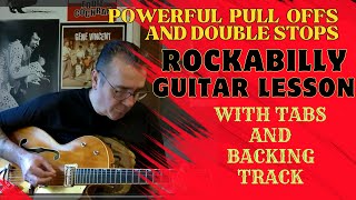 ROCK AND ROLL ROCKABILLY GUITAR LESSON WITH TABS AND BACKING TRACK [upl. by Morez]