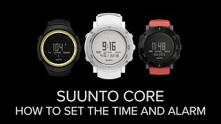 Suunto Core  How to set the time and alarm [upl. by Elwee]