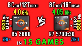 Ryzen 5 2600 vs Ryzen 7 5700x3D Test in 15 Games or R7 5700x3D vs R5 2600x OC [upl. by Kurtzman]