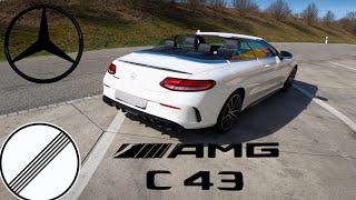 Mercedes Benz C43 AMG Cabrio 4MATIC390HPPov Driving on German Autobahn NO Speed Limit [upl. by Hgielyk269]