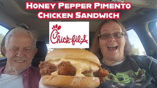 ChickfilA NEW Honey Pepper Pimento Chicken Review [upl. by Rednaskela]