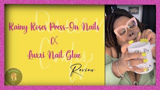 Rainy Roses PressOn Nails X Luxxi Nail Glue Review [upl. by Nerw]