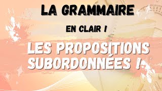 Les Subordonnées En Clair grammaire brevet oraldefrançais subordonnées [upl. by Aiek]