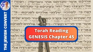 Genesis Chapter 45  Torah Reading in Hebrew with English Translation  TORAH STUDY [upl. by Aneekat560]