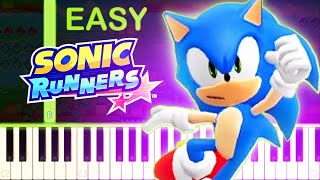 Fly Away  SONIC RUNNERS  EASY Piano Tutorial [upl. by Trubow]