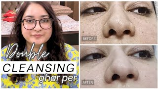 Double Cleansing se Blackheads Remove Kare Ghar Per [upl. by Anerehs]