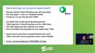 BESI omhoog Apple chip met Hybrid Bonding [upl. by Ahsienot]