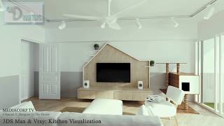 3D VisualizationAnimation Cat Living Room Walkthrough using 3DS Max amp Vray [upl. by Eldoria]