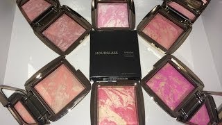 Haul  Swatches  Hourglass Ambient Lighting Blush [upl. by Atener]