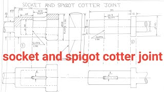 Draw socket and spigot cotter joint part by part in Hindi 🔗Enggdrawing by sajal sirVideos 157 [upl. by Aerised]