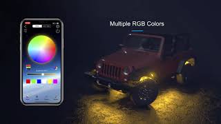 Ustellar App Control RGB Car Rock Lights [upl. by Glaab]