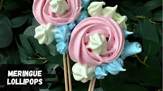 Meringue lollipops  meringue cookies  how to make meringue lollipops  meringue kisses recipe [upl. by Sky]