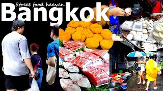 Street food heaven in Downtown Bangkok Morning Food Market Real Thai STREET FOOD  Thai Frühstück [upl. by Nivrek]