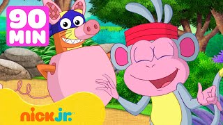 Dora la Exploradora  ¡Los momentos más divertidos de Botas y Zorro  90 minutos  Nick Jr [upl. by Alyt]