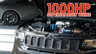 1000HP Trackhawk Supercharger Whine rolling on highway [upl. by Nnahtebazile467]