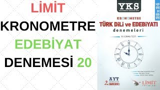 LİMİT YAYINLARI  LİMİT KRONOMETRE EDEBİYAT DENEMESİ 20  TÜRKÇEHANE [upl. by Nylyak8]