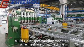 Xinzhou Automatic Double Moulds MultiPoint spot welding machine wire mesh shelf welding machine [upl. by Retrop]