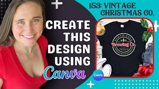 Canva Tshirt Design Tutorial For Print On Demand 4th Quarter Circular Vintage Christmas Co Design [upl. by Jeroma]