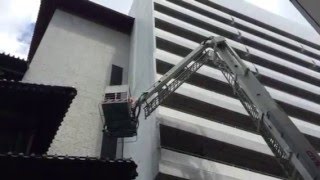 SCDF hosing down the affected rooftop area at 1145am [upl. by Whitver]