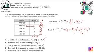 Pregunta modelo medidas de posición P61 M2019 [upl. by Trumaine]