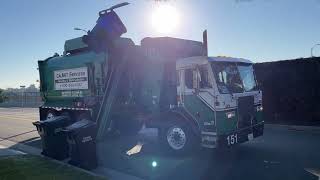 Calmet services trash truck 151 Peterbilt 320 part 105 [upl. by Olrac]