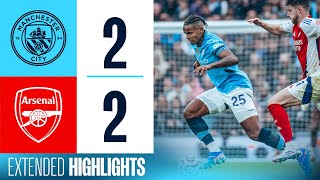 EXTENDED HIGHLIGHTS  Man City 22 Arsenal  Late Stones goal in dramatic draw [upl. by Alehs]