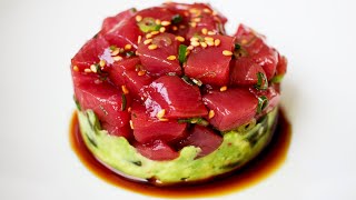 Tuna Tartare  How to Make  Bluefin Tuna Avocado Tartare [upl. by Artie]