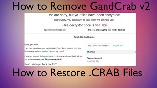 CRAB Files Virus  How to Remove and Restore GandCrab v2 [upl. by Itirp]